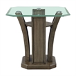Pemberly Row Transitional Glass Top Square End Table in Gray