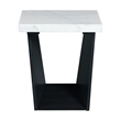 Pemberly Row Contemporary Square End Table with White Marble Top