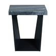 Pemberly Row Contemporary Square End Table with Dark Marble Top