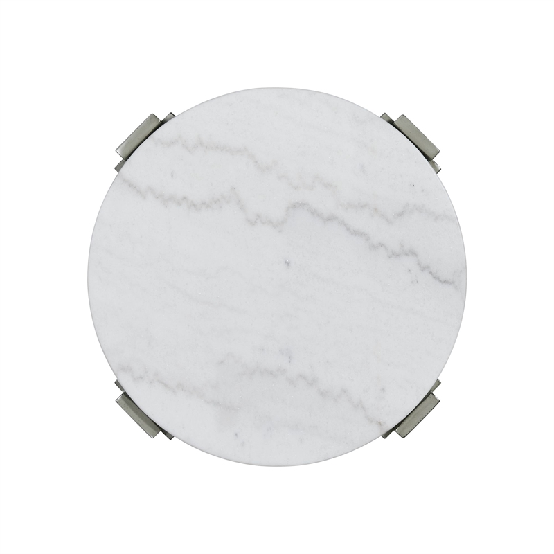 Pemberly Row 2PC Occasional Set in Gray with White Natural Marble Top