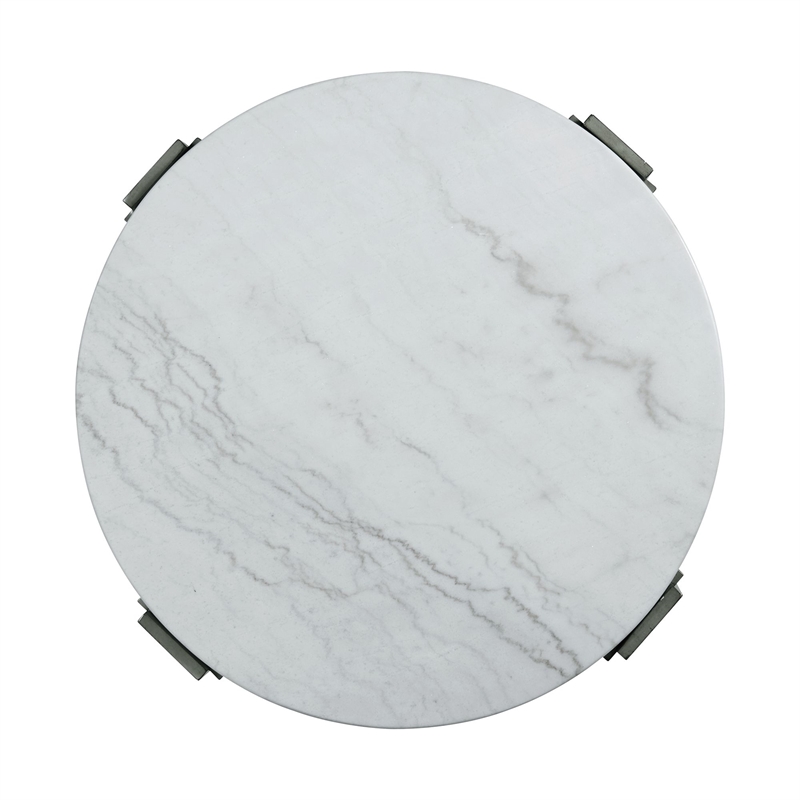 Pemberly Row 2PC Occasional Set in Gray with White Natural Marble Top