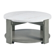 Pemberly Row 2PC Occasional Set in Gray with White Natural Marble Top