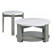 Pemberly Row 2PC Occasional Set in Gray with White Natural Marble Top