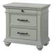 Pemberly Row Transitional 3-Drawer Nightstand with USB Ports in Gray