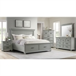 Pemberly Row Transitional Wood King Platform Storage Bed in Gray