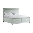 Pemberly Row Transitional Wood King Platform Storage Bed in Gray