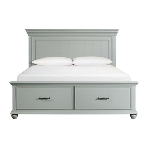 Pemberly Row Transitional Wood King Platform Storage Bed in Gray