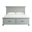 Pemberly Row Transitional Wood King Platform Storage Bed in Gray