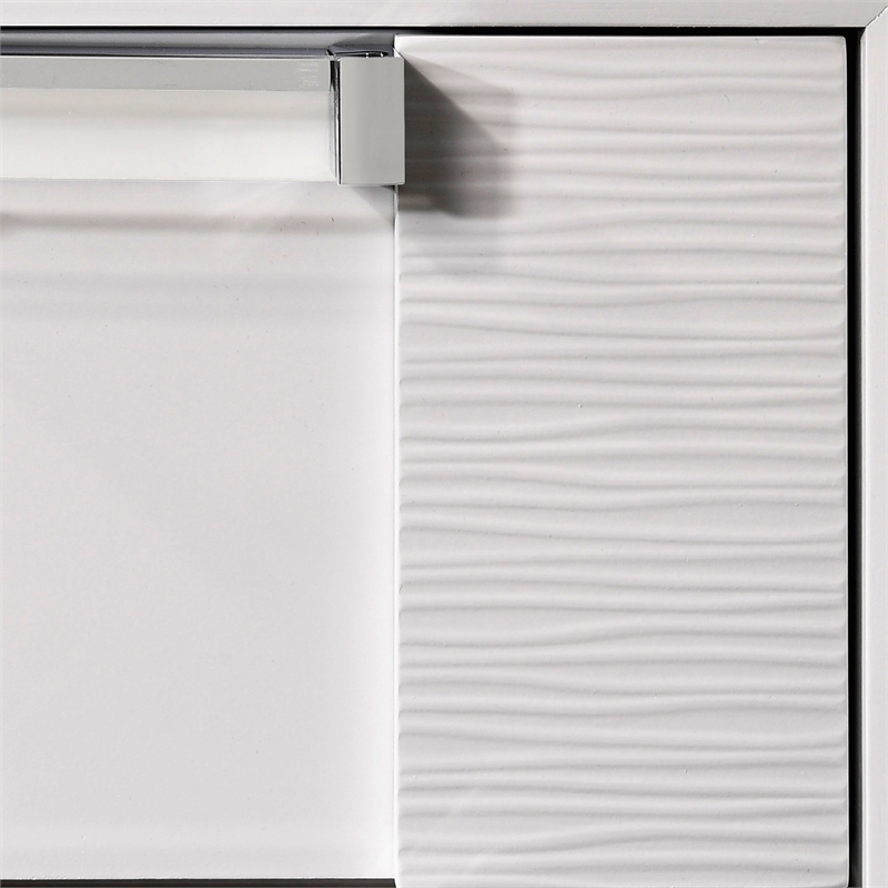 Pemberly Row Contemporary Vanity Set with USB in White Finish
