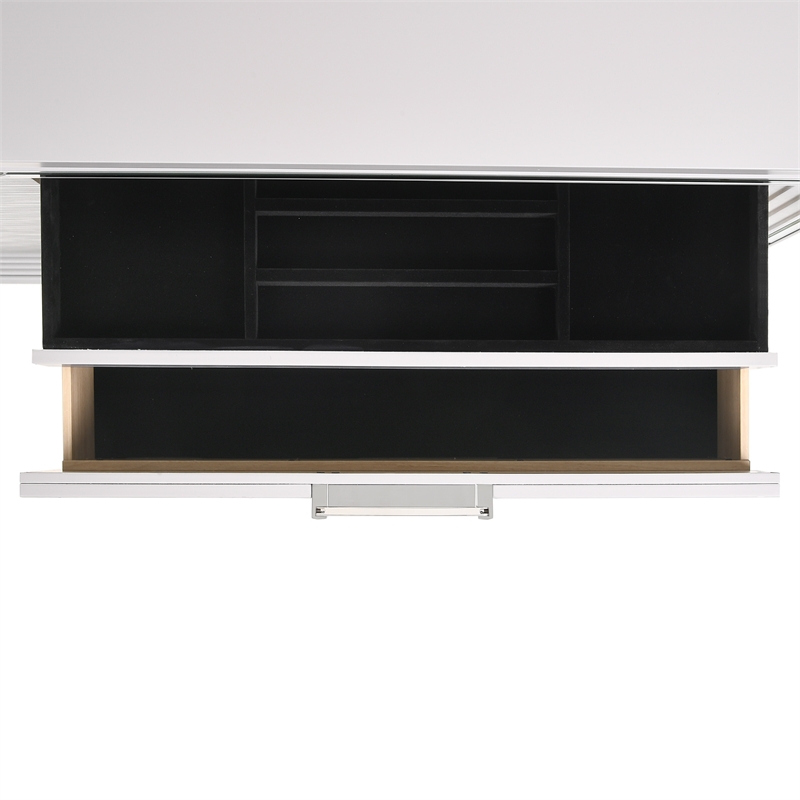 Pemberly Row Contemporary Queen Storage 4PC Bedroom Set in White