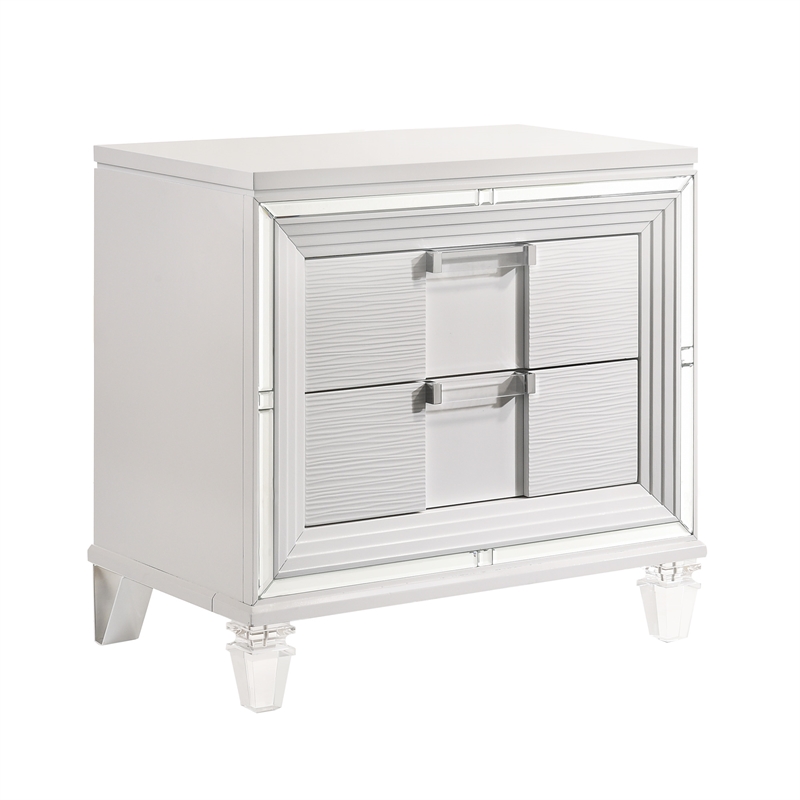 Pemberly Row Contemporary Queen Storage 4PC Bedroom Set in White