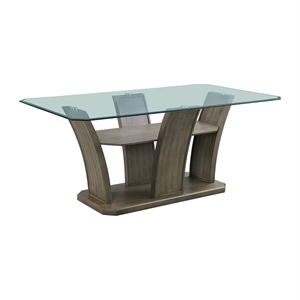 Pemberly Row Transitional Rectangular Dining Table in Gray Finish
