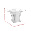 Pemberly Row Transitional Round Glass Table Top Dining Table in Gray