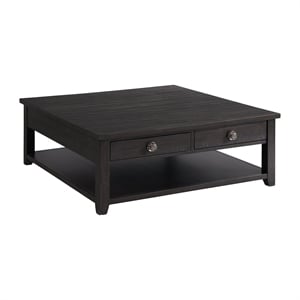 Pemberley Row Coffee Table Espresso Square Open Floor Shelf Space Assembled