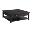 Pemberley Row Coffee Table Espresso Square Open Floor Shelf Space Assembled