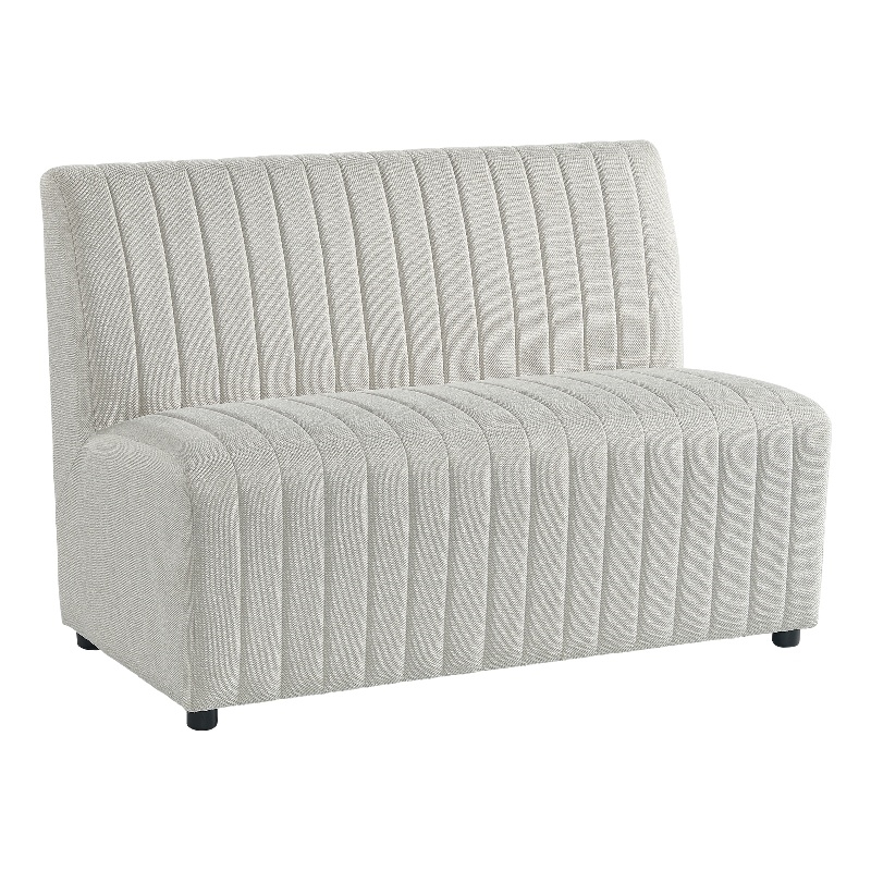 Pemberly Row Contemporary Upholstered Dining Bench in Beige Linen