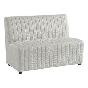 Pemberly Row Contemporary Upholstered Dining Bench in Beige Linen