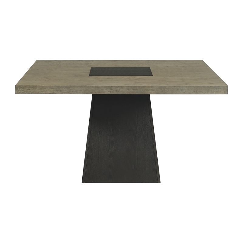 Pemberly Row Modern Square Dining Table in Gray and Dark Espresso