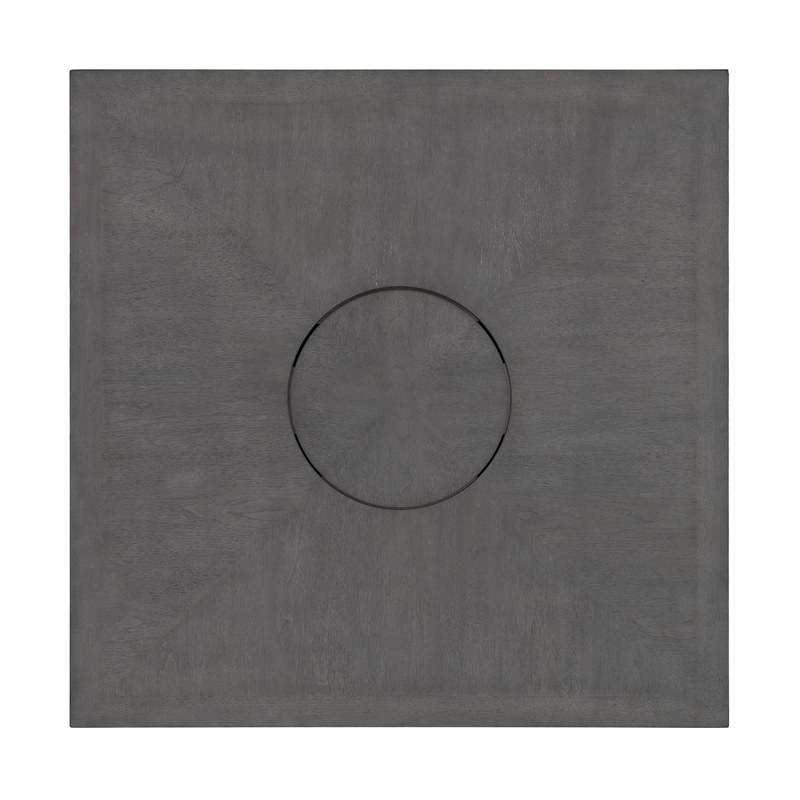 Pemberly Row Transitional Square Counter Table with Lazy Susan in Gray