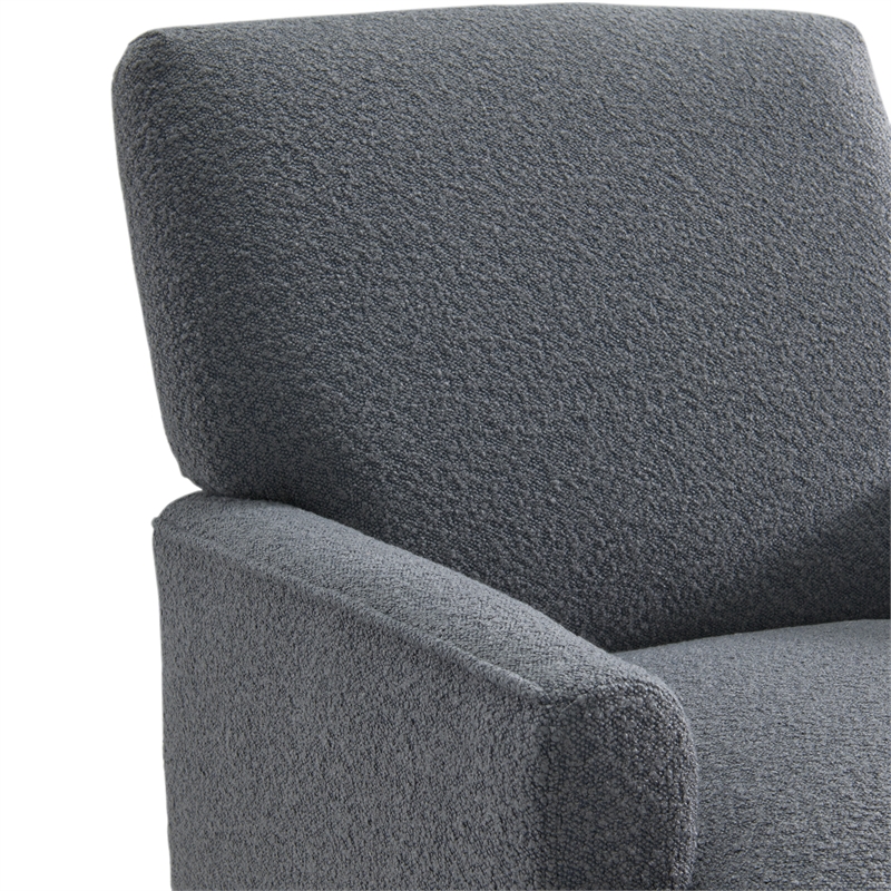 Pemberly Row Transitional May Chair in 8077 Boucle Gray & Espresso
