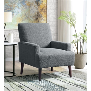 Pemberly Row Transitional May Chair in 8077 Boucle Gray & Espresso