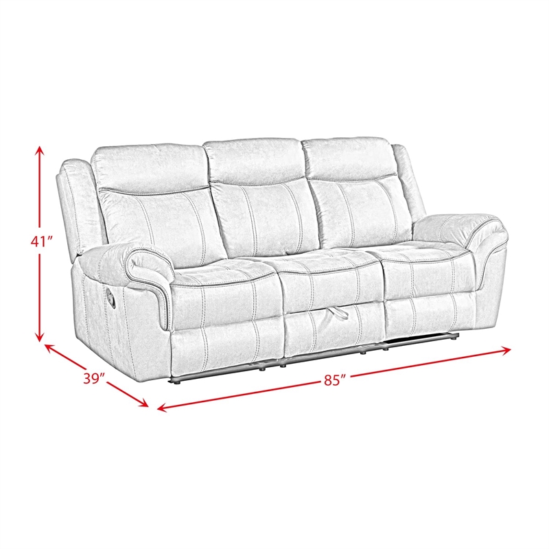 Pemberly Row Traditional Motion Sofa with Dropdown in FB367 Charcoal