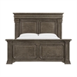Pemberly Row Transitional Wood Elegant Molding King Bed in Gray