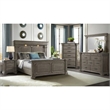 Pemberly Row Transitional Wood Elegant Molding King Bed in Gray