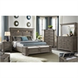Pemberly Row Transitional Wood King Storage Bed in Gray Finish