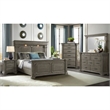 Pemberly Row Transitional Wood King 5PC Bedroom Set in Gray Finish