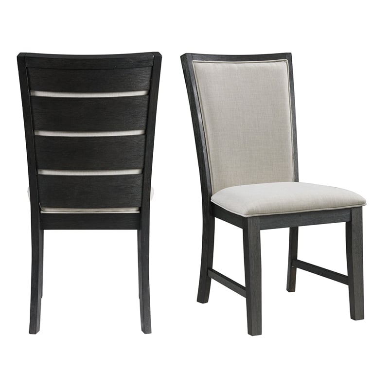 Pemberly Row 7PC Dining Set-Table & Six Side Chairs in Black