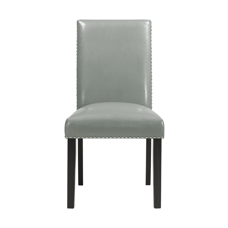 Pemberly Row 5PC Dining Set- Table & Four Gray Faux Leather Chairs