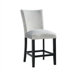 Pemberly Row 5PC Counter Height Dining Table Set with 4 Gray Velvet Chairs