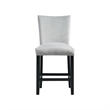 Pemberly Row 5PC Counter Height Dining Table Set with 4 Gray Velvet Chairs