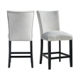 Pemberly Row 5PC Counter Height Dining Table Set with 4 Gray Velvet Chairs
