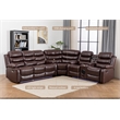 Pemberly Row Faux Leather Living Room Set Modern Reclining Sectional Sofa Brown