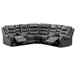 Pemberly Row PU Leather Gray Sectional Sofa L-Shaped Reclining