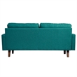 Pemberly Row Linen Sofa Couch with Wooden Legs for Living Room Office - Green