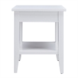 Pemberly Row Modern End Table with Drawer and Display Shelf-White