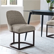 Pemberly Row Modern Metal Dining Chair in Gray/Espresso (Set of 2)