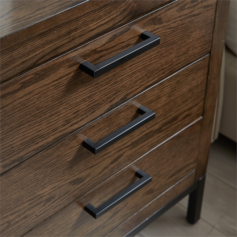 Pemberly Row 3-Drawer Wood Nightstand Table with AC/USB in Espresso