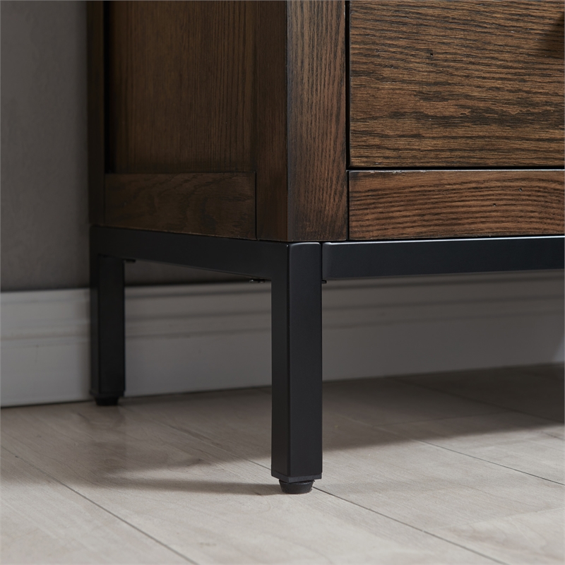 Pemberly Row 3-Drawer Wood Nightstand Table with AC/USB in Espresso