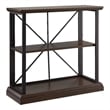 Pemberly Row Mixed Metal and Wood Bookshelf in Dark Earth/Matte Black