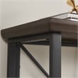 Pemberly Row Mixed Metal and Wood Bookshelf in Dark Earth/Matte Black