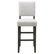 Pemberly Row Wood Upholstered Back Bar Stool Set in Gray Washed Blackbean