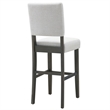 Pemberly Row Wood Upholstered Back Bar Stool Set in Gray Washed Blackbean