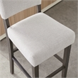 Pemberly Row Wood Upholstered Back Bar Stool Set in Gray Washed Blackbean