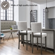 Pemberly Row Wood Upholstered Back Bar Stool Set in Gray Washed Blackbean