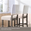 Pemberly Row Wood Upholstered Back Bar Stool Set in Gray Washed Blackbean