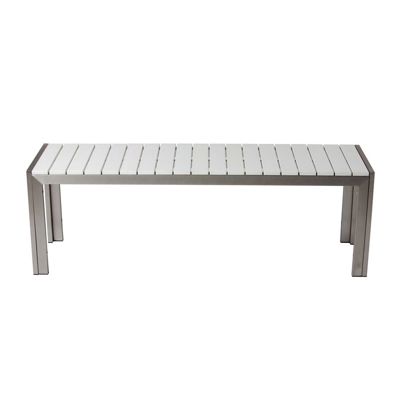 Pemberly Row 3-piece Aluminum Frame Patio Dining Set in White